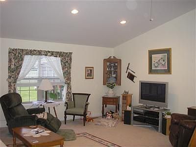 Great room with vaulted ceiling
