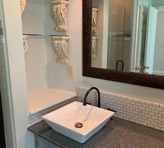 Master Bathroom vanity and shelves