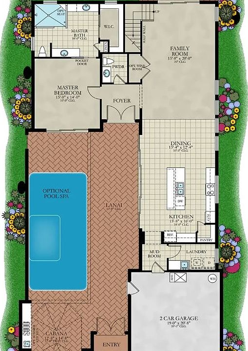 Cabana Courtyard Plan, Hampton Green at Providence, Davenport, FL 33837