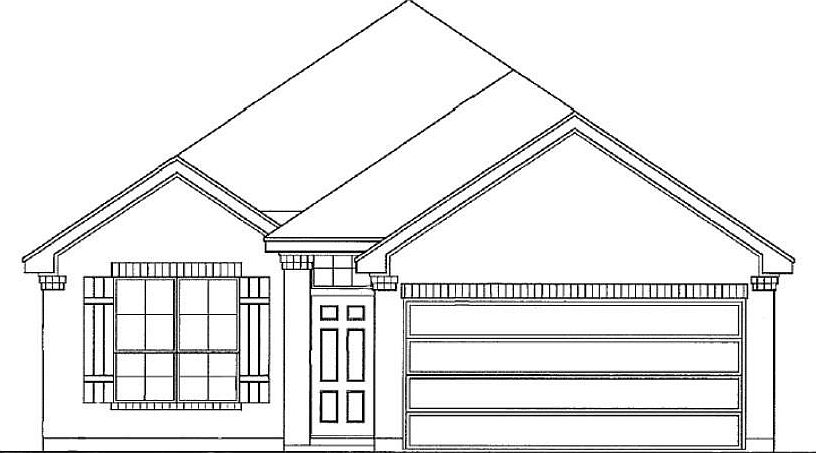 D.R. Horton's Morgan Floorplan. Rendering shown here may not depict the specified home & features included are for illustration purposes only