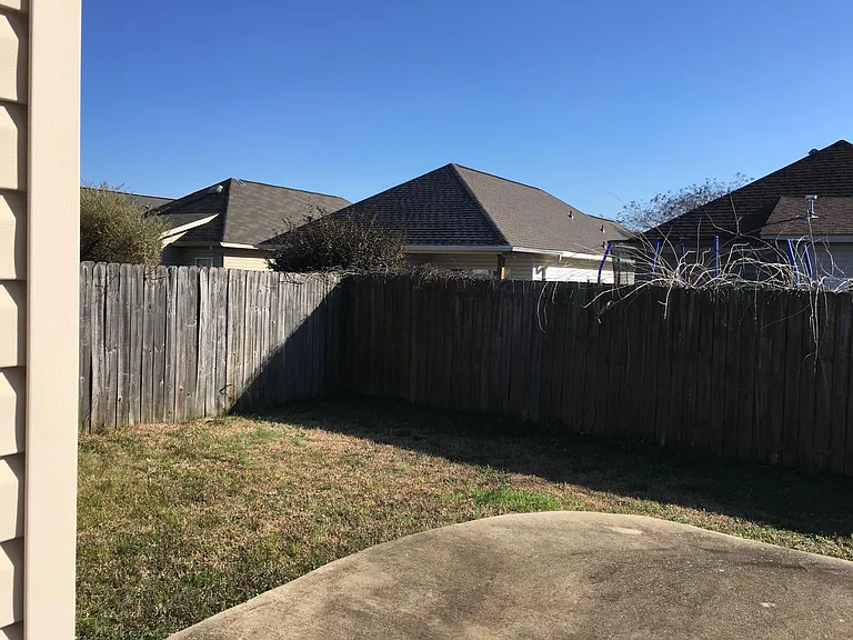 fenced backyard