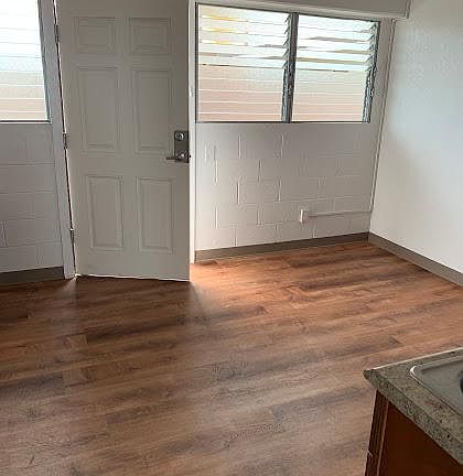 Entrance into kitchen/living area