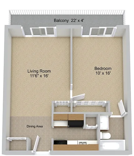 Floor plan One Bedroom