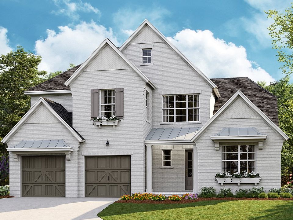 Monterey - English Cottage l w Painted Brick Option 2-Car Front Load Garage Note Renderings m
