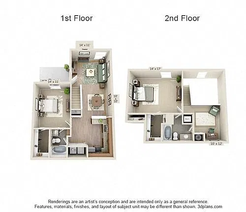 Floor plan 2 Bed 2 Bath B