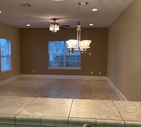 Open living room connected to kitchen