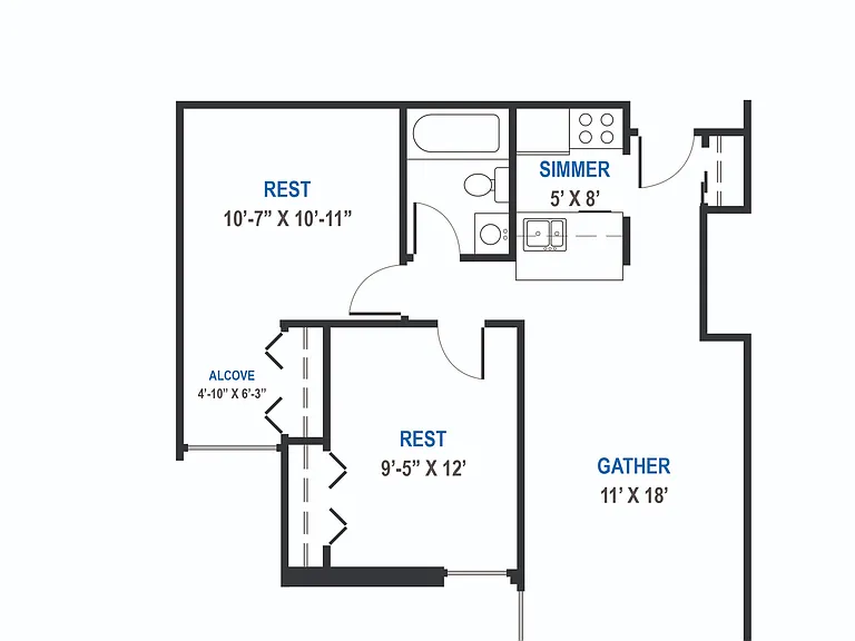Paddington - 2 Bed / 1 Bath - 688 SF Paddington - 2 Bed / 1 Bath - 688 SF