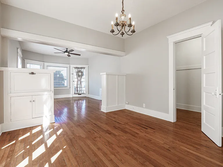 Dining room and adjacent walk in closet