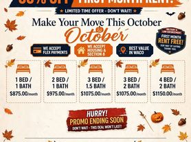 WACO APARTMENTS - 50% OFF First Month Rent, and Housing & Section 8 accepted