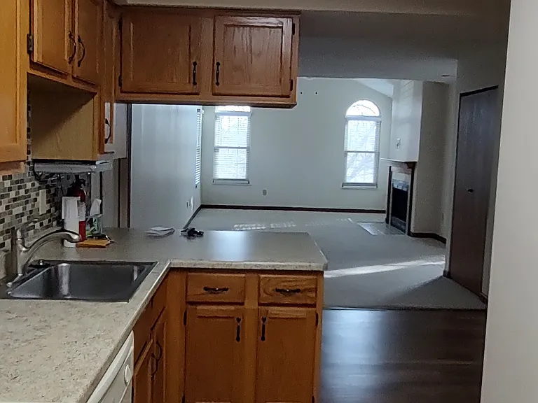Kitchen to Dining room to Living room view