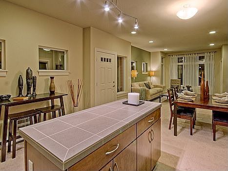 Tiled prep island