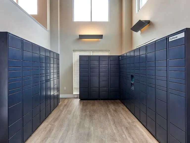 Package room with Amazon Hub Lockers