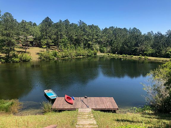 Wall of windows to view pond