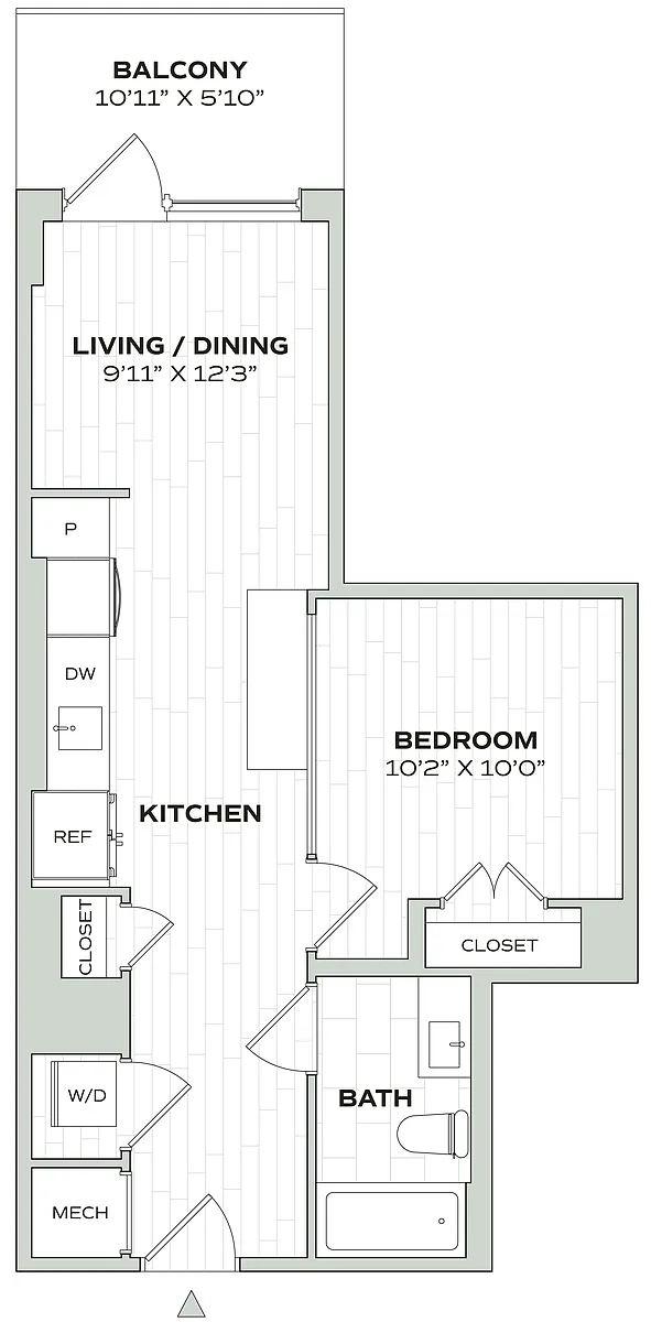 Floor plan 1 Bed/1 Bath Jr - Alula - A11
