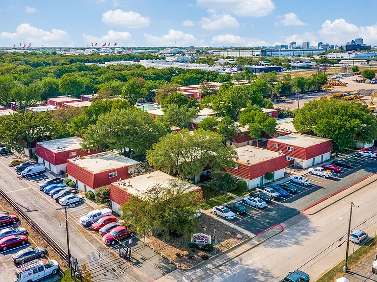 drone view of property