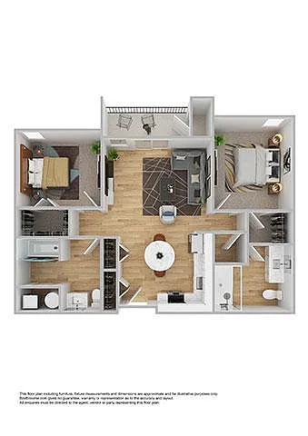 Floor plan 2 Bed | 2 Bath - A