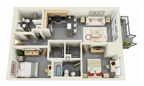 Floor plan 2 Bedroom DD