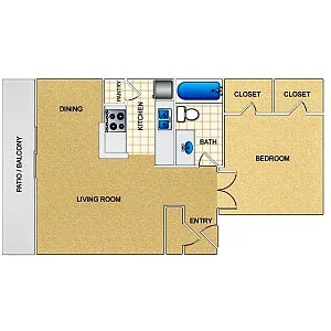 Floor plan A2 - 1 Bed/1Bath