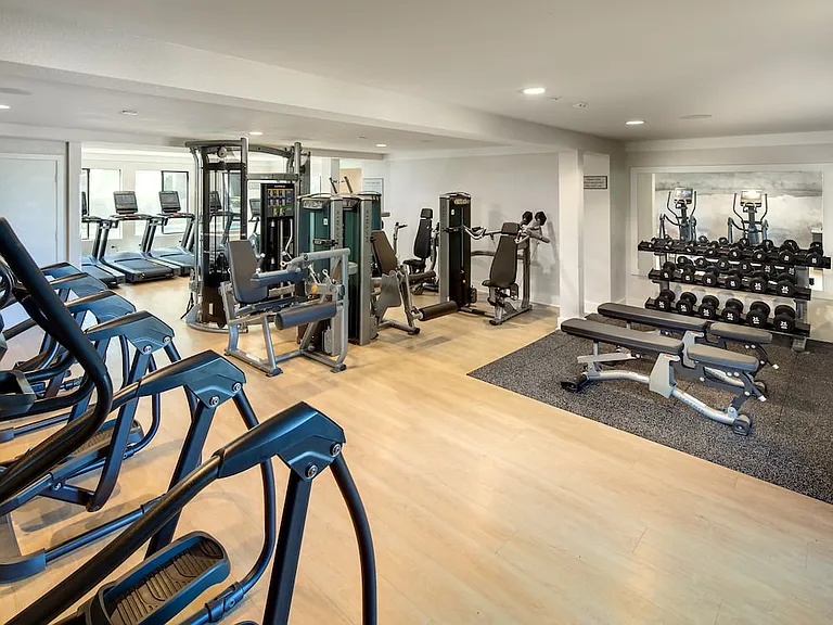 Fitness center with strength and cardio equipment