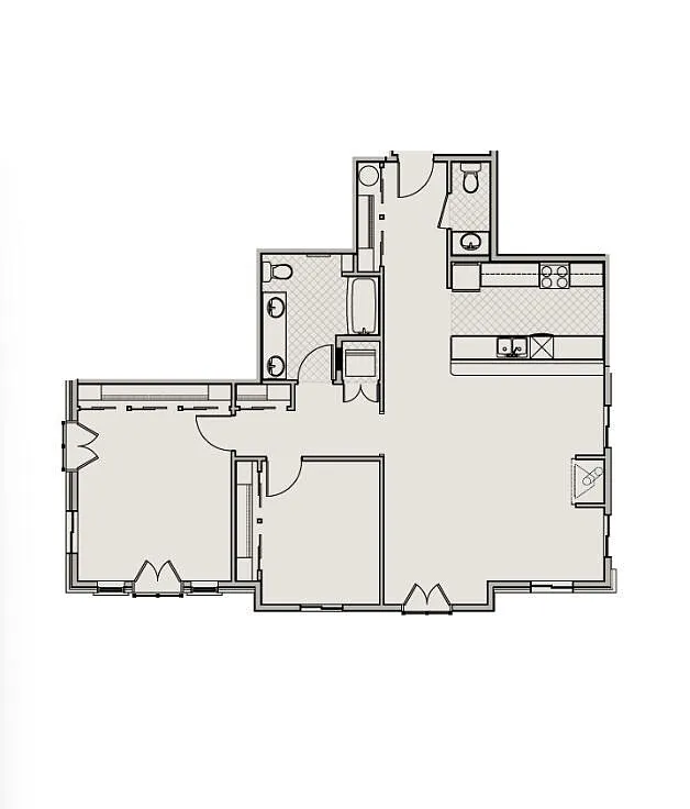 Floor plan 2 Bed 1.5 Bath Q