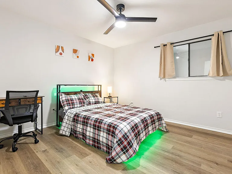 Smart TV, Smart Bed, Smart Fan, Smart Wi-Fi Lock, Office Table & Chair, Walk-In Closet