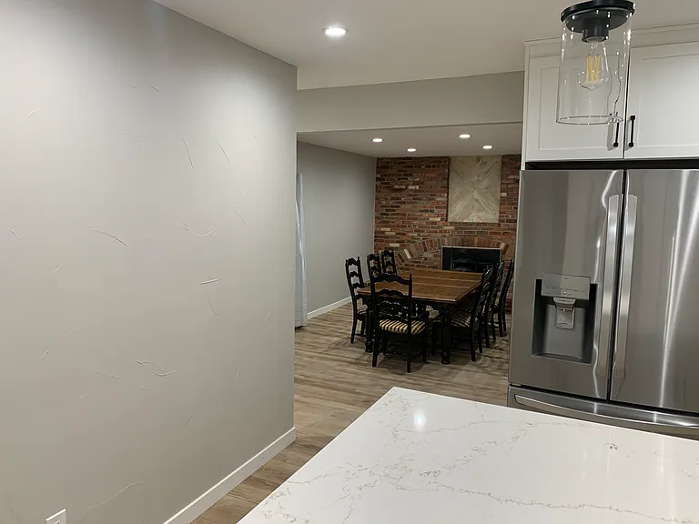 View of dining room from kitchen