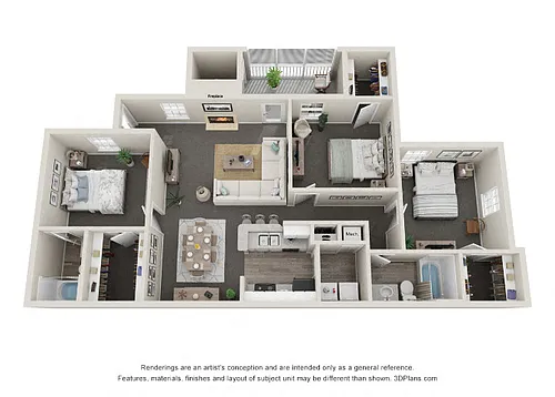 Floor plan 3 Bedroom 2 Bath