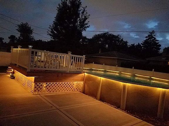 Pool view at night