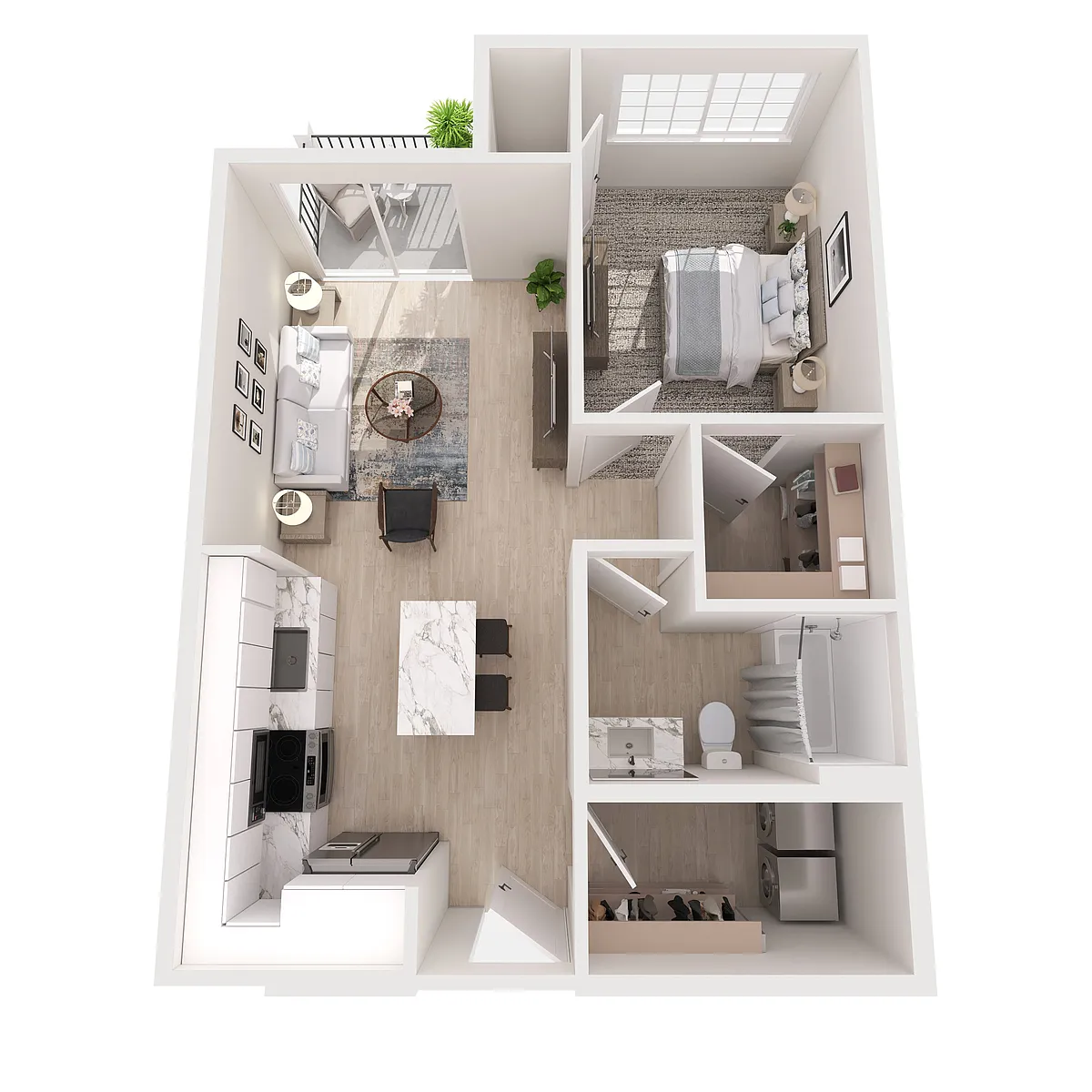 Floor plan Juniper (1 Bedroom)