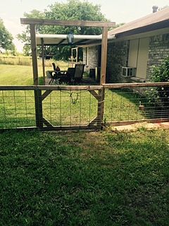 Fenced backyard