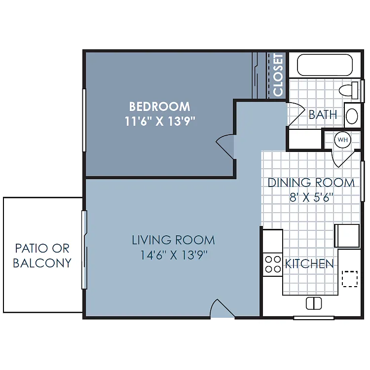 Floor plan 1 Bedroom 1 Bathroom A