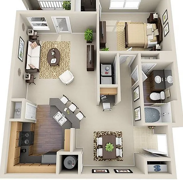 1 Bedroom | 1 Bath | 890 SF 1 Bedroom | 1 Bath | 890 SF