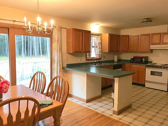 Open kitchen and dining area