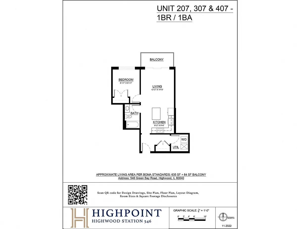 Floor plan 1 Bed 1 Bath