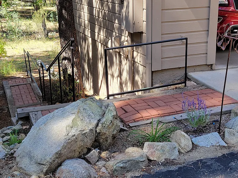 Stairs to backyard