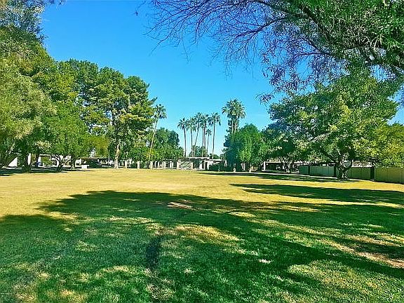 Community grassy area just across the street