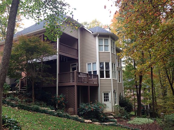Overlooking wooded backyard.
