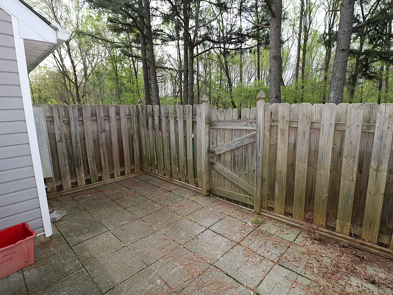 fully fenced patio space