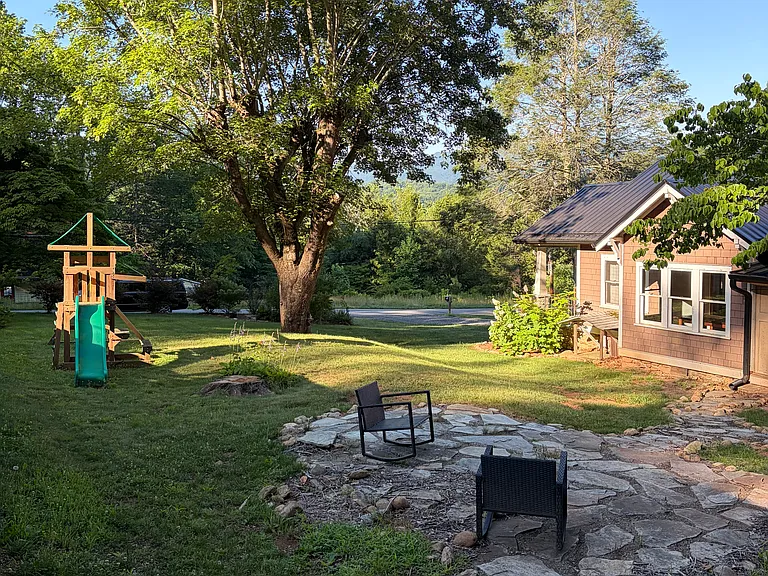 Yard with Swing Set and potential Firepit