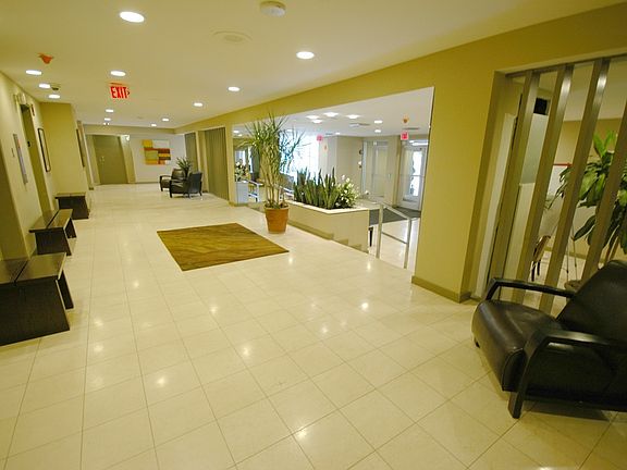 Furnished marble floored lobby