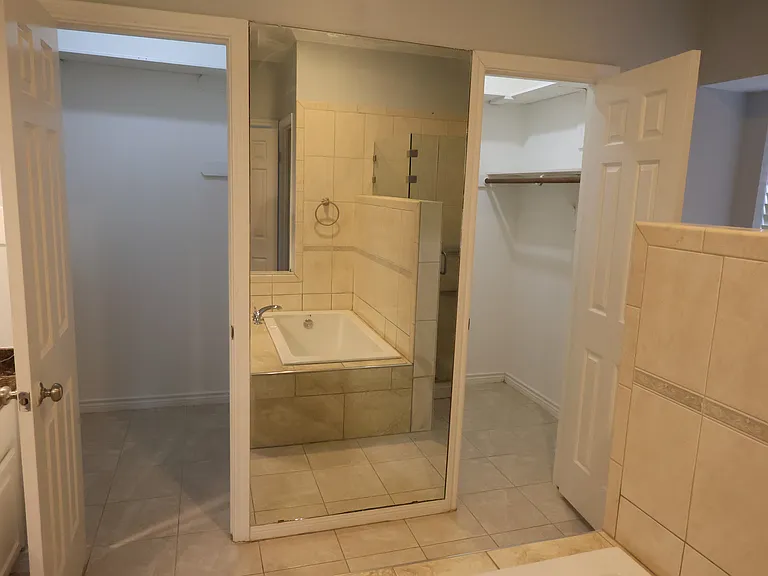 Both closets have lots of space.