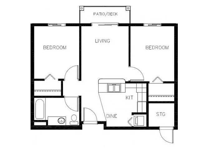 Floor plan 2 Bdrm A | Age 55+