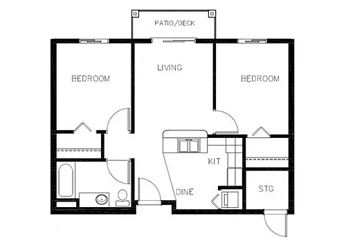 Floor plan 2 Bdrm A | Age 55+