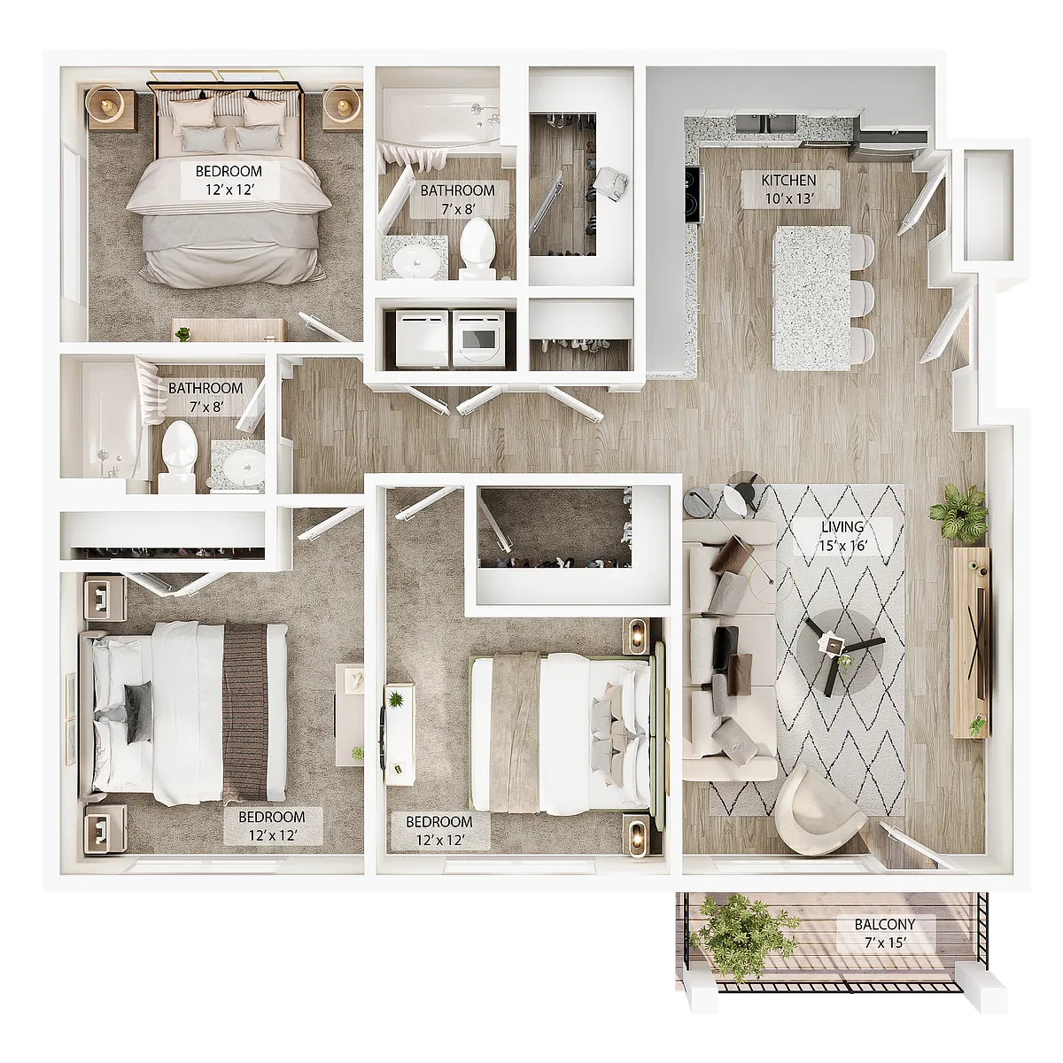 Floor plan 3 BR Aspen Summit