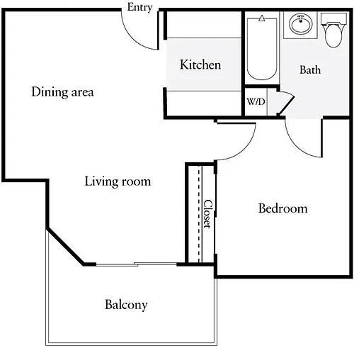 Floor plan 1 Bedroom K