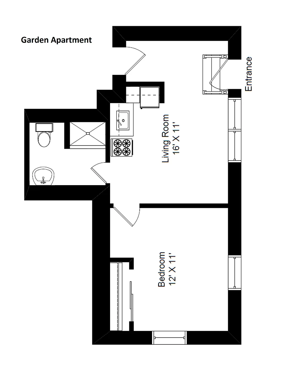 Floor plan Garden 1 Bedroom