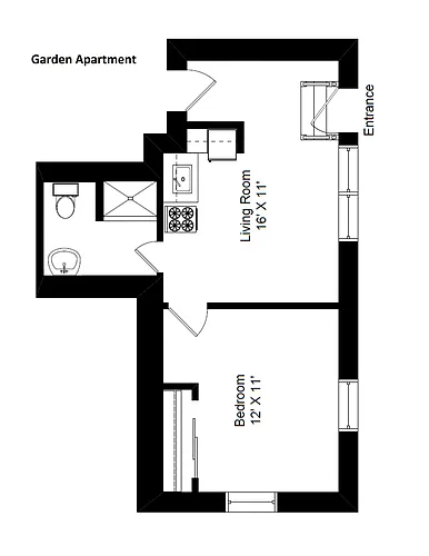 Floor plan Garden 1 Bedroom