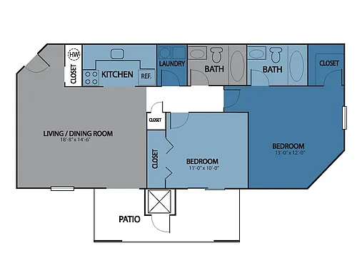 Floor plan The Rockwood 2BR 2BA