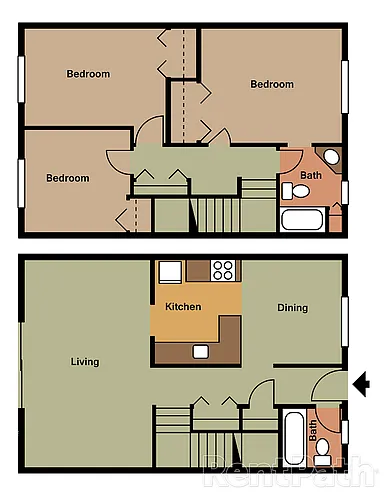 Floor plan 30H - 3 Br. Townhouse