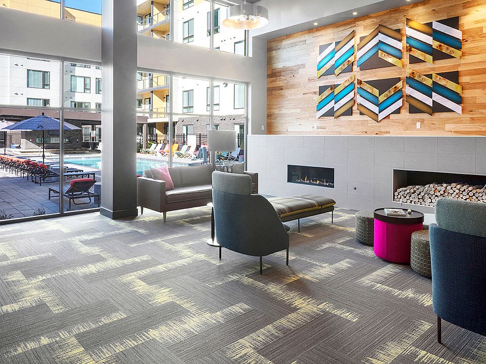 Poolside pavilion with fireplace